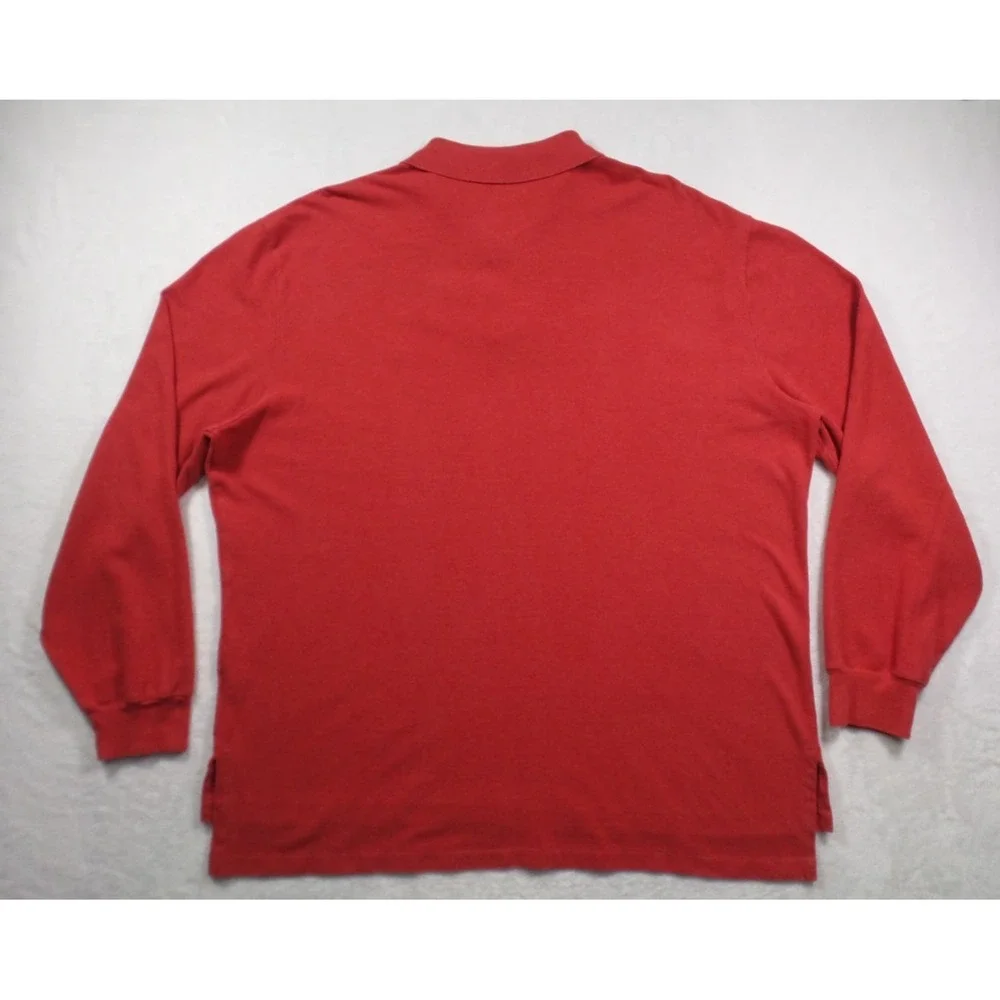 Polo Ralph Lauren Shirt Mens Size XXL Red Long Sleeve Stretch Embroidered‎ Pony